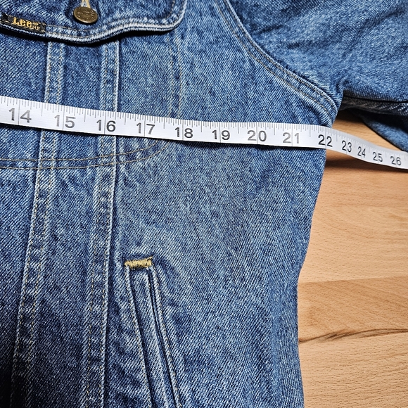 Vintage Lee Storm Rider Denim Jacket Blanket Lined Corduroy Collar Medium - Picture 11 of 13